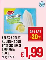 Selex - 6 Gelati Al Limone Con Bastoncino Di Liquirizia