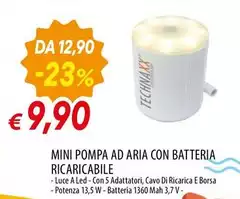 Luce - Mini Pompa Ad Aria Con Batteria Ricaricabile