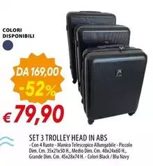 Piccolo - Set 3 Trolley Head In Abs