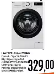 LG - Lavatrice F4NA10S8NWK LG - Lavatrice F4NA10S8NWK
