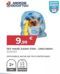 Androni Giocattoli - Set Mare Zaino Fish-Unicorno Androni Giocattoli - Set Mare Zaino Fish-Unicorno