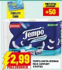 Tempo - Carta Igienica Maxi Comfort 6 Rotoli Tempo - Carta Igienica Maxi Comfort 6 Rotoli
