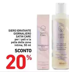 Siero Idratante Giornaliero Satini Per I Pell E La Pelle Delle Zone Intime