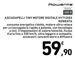 Rowenta - Asciugapelli Tiny Motore Digitale Hy7120e0