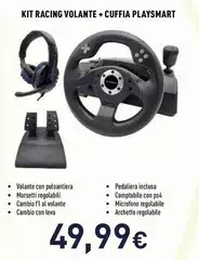 Play!Smart - Kit Racing Volante + Cuffia Playsmart