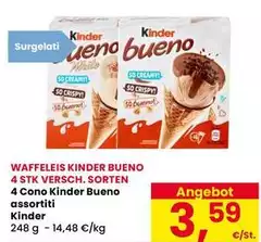 Kinder - Bueno 4 Stk Versch.sorten 4 Cono Bueno Kinder - Bueno 4 Stk Versch.sorten 4 Cono Bueno
