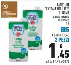 Centrale del latte di roma - Latte Uht Centrale del latte di roma - Latte Uht