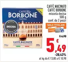 Caffe borbone - Caffe Macinato Caffe borbone - Caffe Macinato