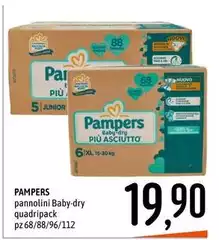 Pampers - Pannolini Baby-Dry Quadripack Pampers - Pannolini Baby-Dry Quadripack