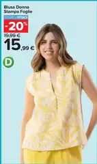 Blusa Donna Stampa Foglie Blusa Donna Stampa Foglie