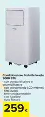 Condizionatore Portatile Irrado 9000 BTU Condizionatore Portatile Irrado 9000 BTU