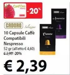 Cadoro Selezione - 10 Capsule Caffè Compatibili Nespresso Cadoro Selezione - 10 Capsule Caffè Compatibili Nespresso