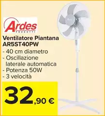 Ardes - Ventilatore Piantana AR5ST40PW Ardes - Ventilatore Piantana AR5ST40PW