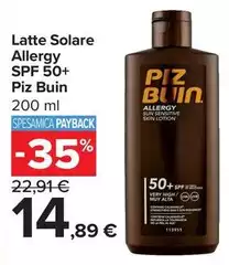 Piz buin - Latte Solare Allergy SPF 50+ Piz buin - Latte Solare Allergy SPF 50+