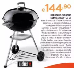 Weber - Barbecue Carbone Compact Kettle 57 Weber - Barbecue Carbone Compact Kettle 57