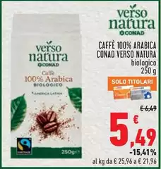 Conad - Caffe 100% Arabica Verso Natura