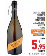 Mionetto - Prosecco DOC Biologico, Prosecco Treviso DOC Classico, Brut