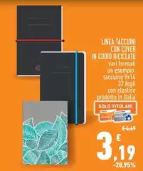 Linea - Taccuni Con Cover In Cudio Riciclato Linea - Taccuni Con Cover In Cudio Riciclato