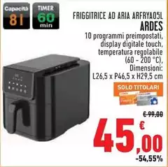 Ardes - Friggitrice Ad Aria Arfryao5l Ardes - Friggitrice Ad Aria Arfryao5l