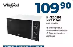 Whirlpool - Microonde MWP103WH Whirlpool - Microonde MWP103WH