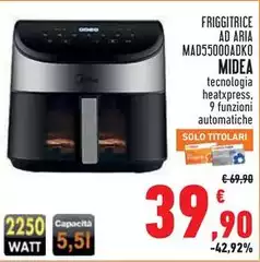 Midea - Friggitrice Ad Aria MAD55000ADKO Midea - Friggitrice Ad Aria MAD55000ADKO