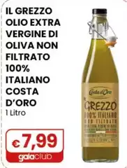 Costa d'Oro - Il Grezzo Olio Extra Vergine Di Oliva Non Filtrato 100% Italiano 1 Litro Costa d'Oro - Il Grezzo Olio Extra Vergine Di Oliva Non Filtrato 100% Italiano 1 Litro