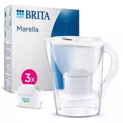 Brita - Caraffa Filtrante Marella White 3 Filtri Maxtra Pro Inclusi