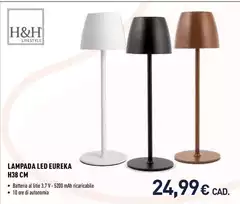 H&h Lifestyle - Lampada Led Eureka H38 Cm H&h Lifestyle - Lampada Led Eureka H38 Cm