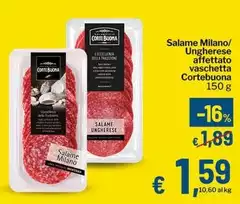 Corte buona - Salame Milano/Ungherese Affettato Vaschetta Corte buona - Salame Milano/Ungherese Affettato Vaschetta