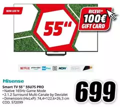 Hisense - Smart Tv 55" 55U75 PRO