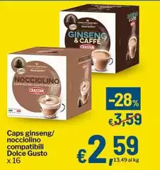 Crastan - Caps Ginseng/ Nocciolino Compatibili Dolce Gusto Crastan - Caps Ginseng/ Nocciolino Compatibili Dolce Gusto