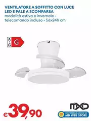 Mxd - Ventilatore A Sofffitto Con Luce Led E Pale A Scomparsa Mxd - Ventilatore A Sofffitto Con Luce Led E Pale A Scomparsa