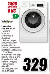 Whirlpool - Lavatrice FFB 846 SV IT Whirlpool - Lavatrice FFB 846 SV IT