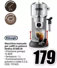 Dedica - EC685.M Automatica Macchina per caffè a led Dedica - EC685.M Automatica Macchina per caffè a led