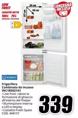 Indesit - Frigorifero Combinato Da Incasso TNCI8D02TAI Indesit - Frigorifero Combinato Da Incasso TNCI8D02TAI