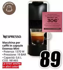 Nespresso - Macchina Per Caffè In Capsule Essenza Mini Nespresso - Macchina Per Caffè In Capsule Essenza Mini