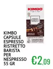 Kimbo - Capsule Espresso Ristretto Barista Per Nespresso Kimbo - Capsule Espresso Ristretto Barista Per Nespresso