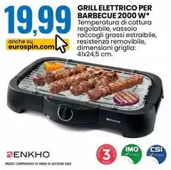 Enkho - Grill Elettrico Per Barbecue 2000 W