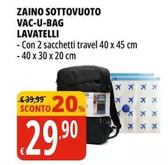 Lavatelli - Zaino Sottovuoto Vac-U-BAG Lavatelli - Zaino Sottovuoto Vac-U-BAG