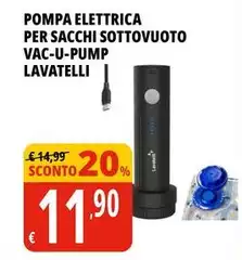 Lavatelli - Pompa Elettrica Per Sacchi Sottovuoto Vac-U-Pump Lavatelli - Pompa Elettrica Per Sacchi Sottovuoto Vac-U-Pump