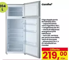 Comfeè - Frigo Doppia Porta RCT284052 204 L Comfeè - Frigo Doppia Porta RCT284052 204 L