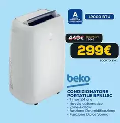 Beko - Condizionatore Portatile BPN112C Beko - Condizionatore Portatile BPN112C