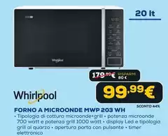 Whirlpool - Forno A Microonde MWP 203 WH Whirlpool - Forno A Microonde MWP 203 WH