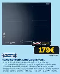De Longhi - Piano Cottura A Induzione YLI61 De Longhi - Piano Cottura A Induzione YLI61