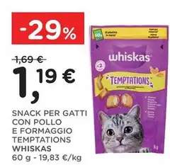Whiskas - Snack Per Gatti Con Pollo E Formaggio Temptations Whiskas - Snack Per Gatti Con Pollo E Formaggio Temptations
