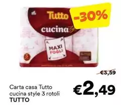 Tuttogelo - Carta Casa Cucina Style 3 Rotoli Tuttogelo - Carta Casa Cucina Style 3 Rotoli