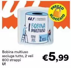 U! - Bobina Multiuso Asciuga Tutto, 2 Veli U! - Bobina Multiuso Asciuga Tutto, 2 Veli