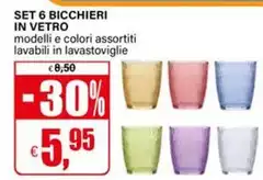 Set 6 Bicchieri In Vetro