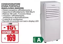 Innoliving - Condizionatore D' Aria Portatile Inn52on Innoliving - Condizionatore D' Aria Portatile Inn52on