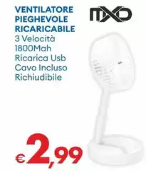 Mxd - Ventilatore Pieghevole Ricaricabile Mxd - Ventilatore Pieghevole Ricaricabile